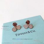 AAA Clone Tiffany 925 Silver Paper Flowers Diamond Rose Gold Earrings